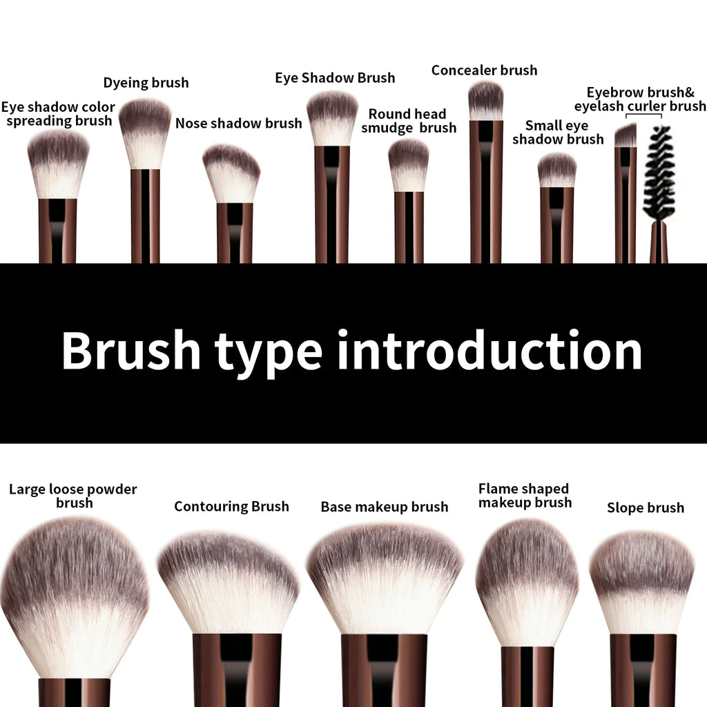 13-Piece Full Face Makeup Brush Set